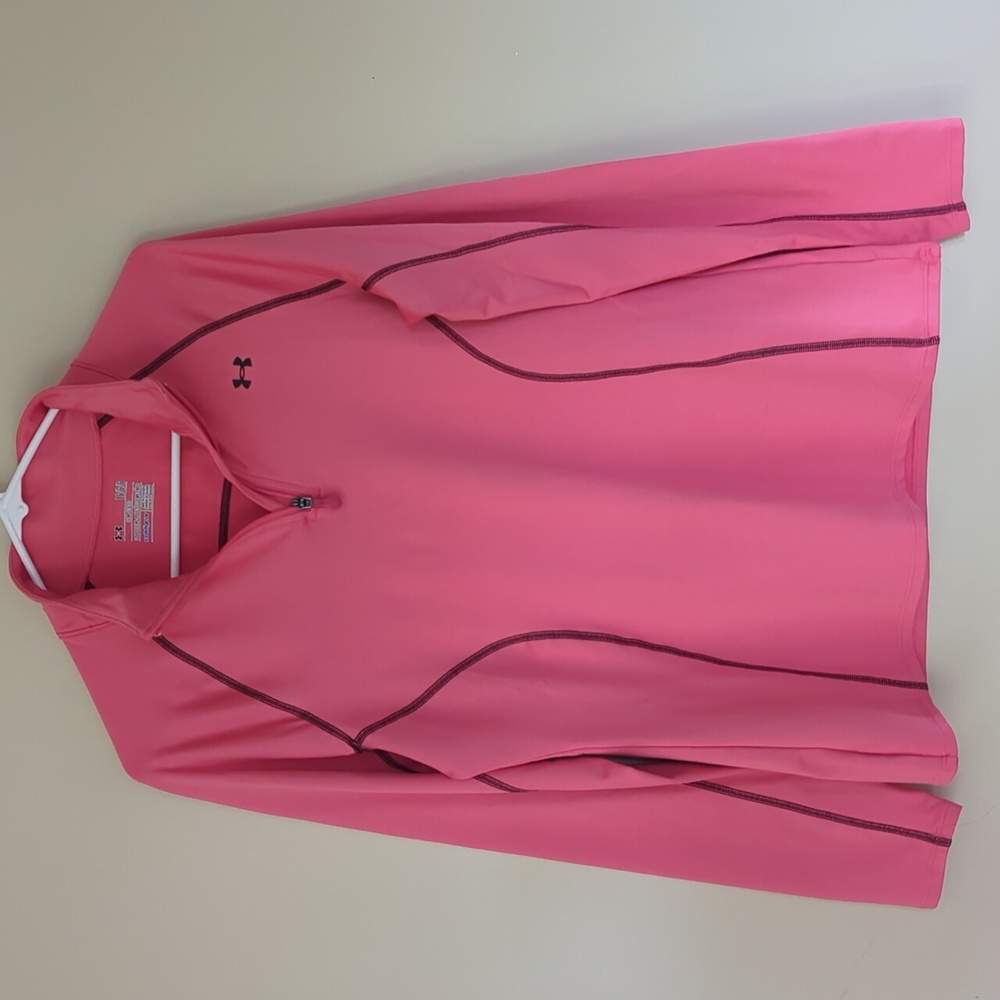 Under Armour Cold Gear Semi-Fitted Long Sleeve Athletic Top L Pink - Picture 5 of 14